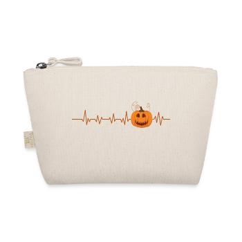 Halloween Pumpkin Heartbeat - Organic Pouch - nature - Front