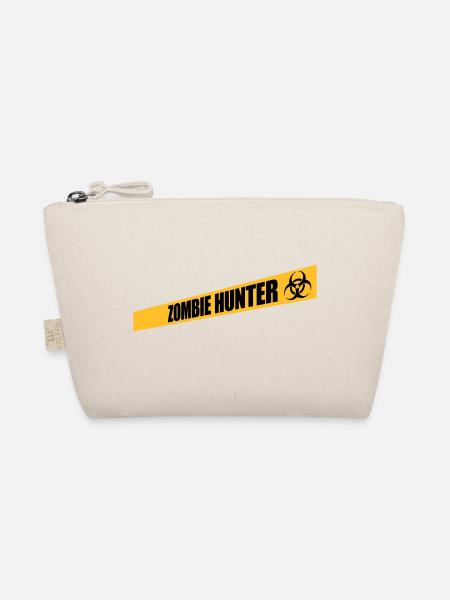 zombie hunter Halloween quote - Organic Pouch - nature - Front