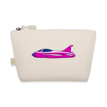 Flugzeug Pink - Bio-Täschchen - Natur - Vorne