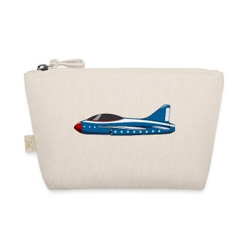 Flugzeug Blau Stern - Bio-Täschchen - Natur - Vorne