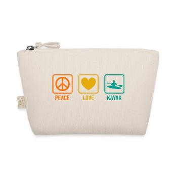 Peace Love Kayak Canoe Kayaking Rower Rowing Paddl - Bio-Täschchen - Natur - Vorne