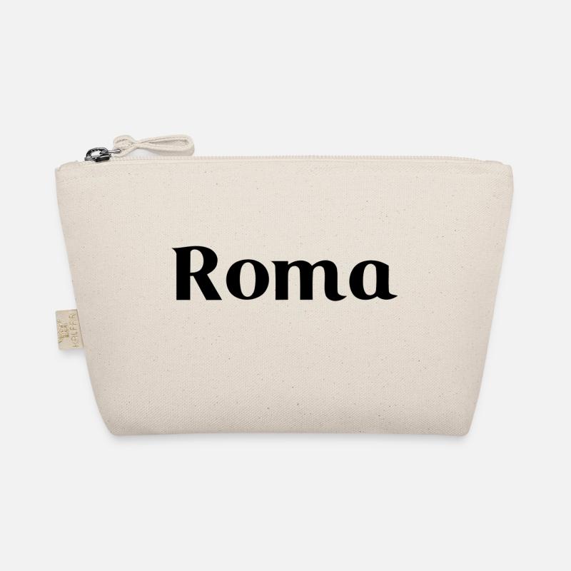 Roma - Black writing Organic Pouch