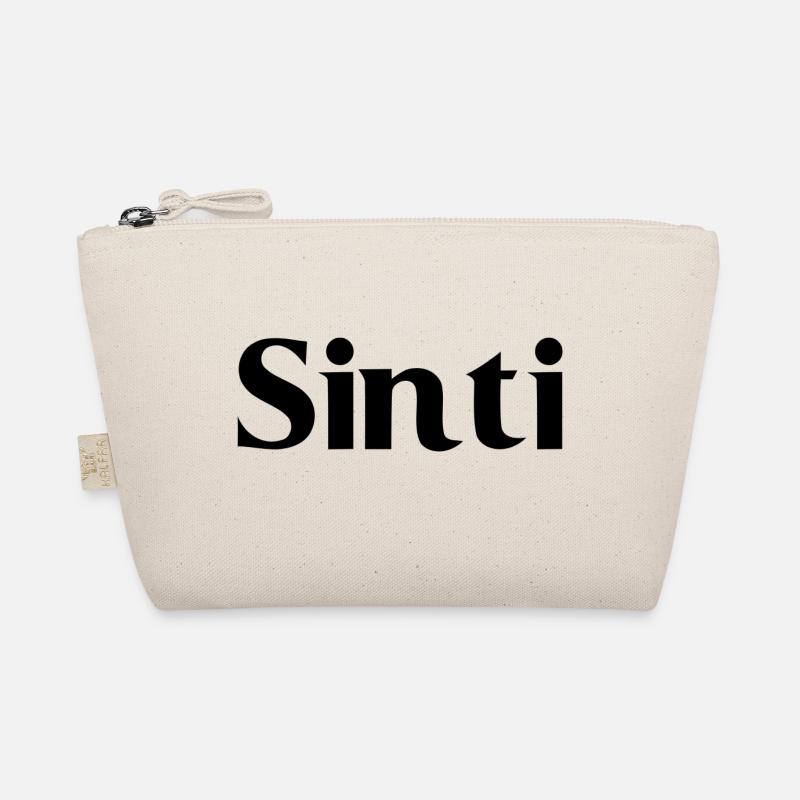 Sinti- Schwarze Schrift - Bio-Täschchen - Natur