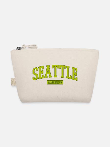 Seattle Washington Lettering - Organic Pouch - nature - Front