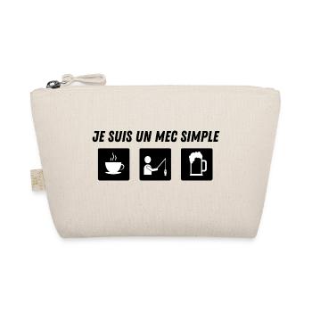 Je suis un mec simple - pêche - idée cadeau - Trousse biologique - nature - Devant