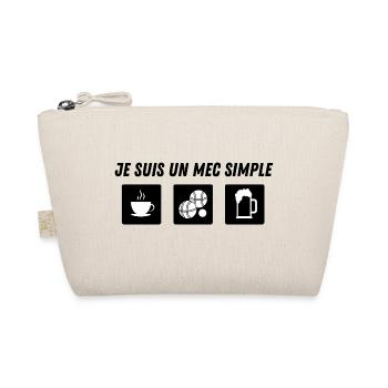 Je suis un mec simple - petanque - idée cadeau - Trousse biologique - nature - Devant