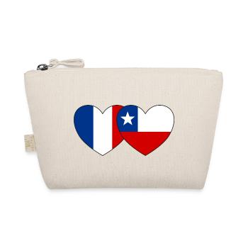 France Chile Flag Heart - Organic Pouch - nature - Front