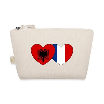 Albanie France Flag Coeur - Trousse biologique - nature - Devant