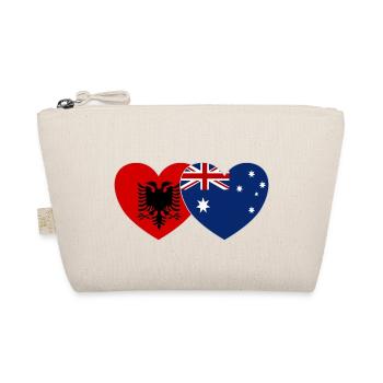 Albanien Australien Flagge Herz - Bio-Täschchen - Natur - Vorne