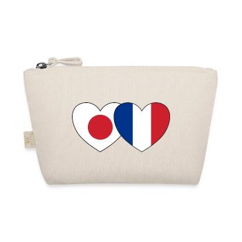 Japon France Flag Coeur - Trousse biologique - nature - Devant