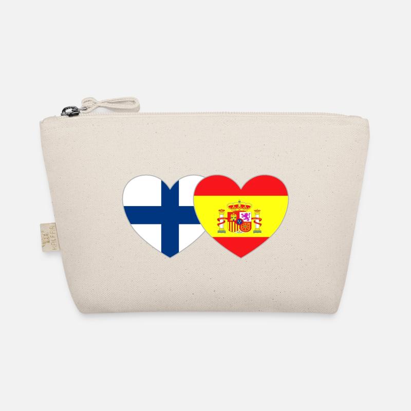 Finland Spain Flag Heart Organic Pouch