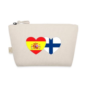 Spanien Finnland Flagge Herz - Bio-Täschchen - Natur - Vorne