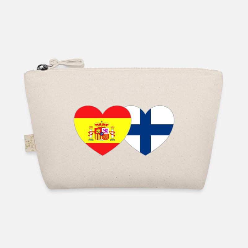 Spain Finland Flag Heart Organic Pouch