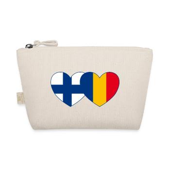 Finland Romania Flag Heart - Organic Pouch - nature - Front