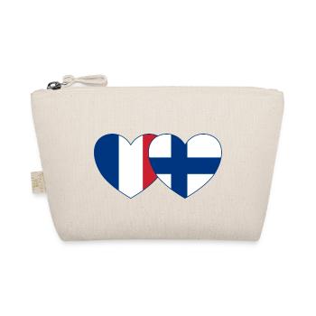 France Finland Flag Heart - Organic Pouch - nature - Front