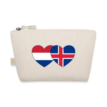 Holland Iceland Flag Heart - Organic Pouch - nature - Front