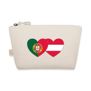 Portugal Austria Flag Heart - Organic Pouch - nature - Front