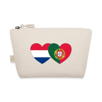 Holland Portugal Flag Heart - Organic Pouch - nature - Front