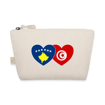 Kosovo Tunesien Flagge Herz - Bio-Täschchen - Natur - Vorne
