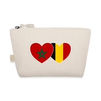 Morocco Belgium Flag Heart - Organic Pouch - nature - Front