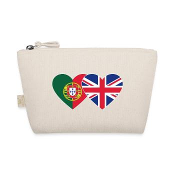 Portugal England Flagge Herz - Bio-Täschchen - Natur - Vorne