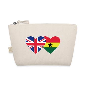 England Ghana Flagge Herz - Bio-Täschchen - Natur - Vorne