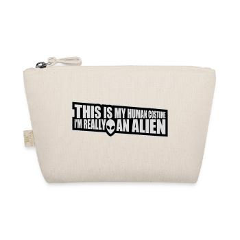 human costume alien quote - Organic Pouch - nature - Front