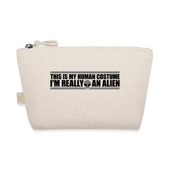 human costume alien quote - Organic Pouch - nature - Front