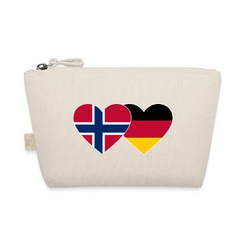 Norwegen Deutschland Flagge Herz - Bio-Täschchen - Natur - Vorne