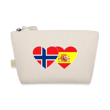Norwegen Spanien Flagge Herz - Bio-Täschchen - Natur - Vorne