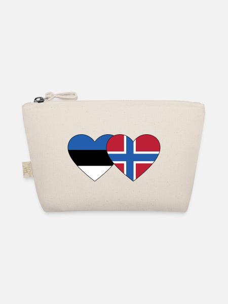 Estland Norwegen Flagge Herz - Bio-Täschchen - Natur