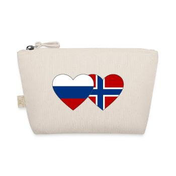Russia Norway Flag Heart - Organic Pouch - nature - Front