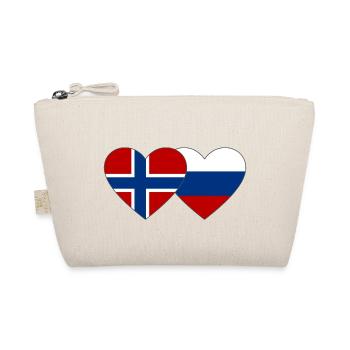 Norway Russia Flag Heart - Organic Pouch - nature - Front