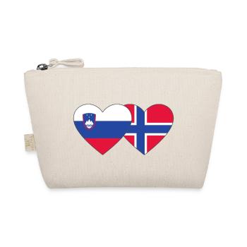 Slowenien Norwegen Flagge Herz - Bio-Täschchen - Natur - Vorne