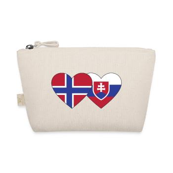 Norwegen Slowakei Flagge Herz - Bio-Täschchen - Natur - Vorne