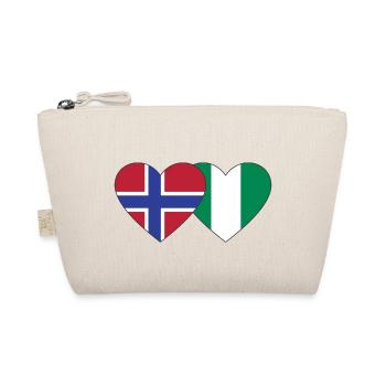 Norwegen Nigeria Flagge Herz - Bio-Täschchen - Natur - Vorne