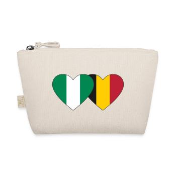 Nigeria Belgium Flag Heart - Organic Pouch - nature - Front