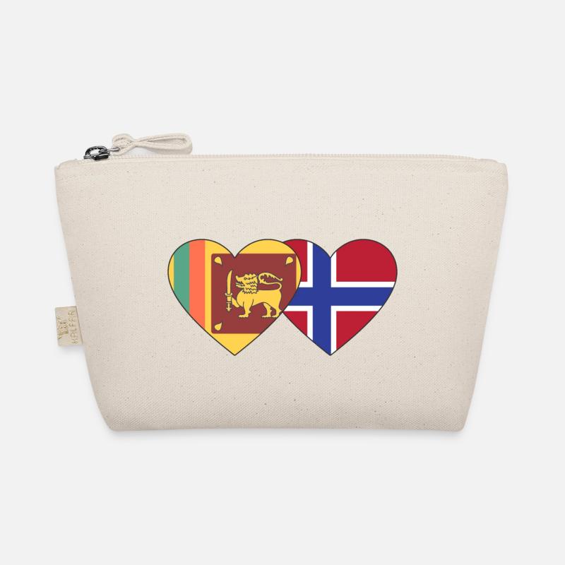 Siri Lanka Norwegen Flagge Herz - Bio-Täschchen - Natur