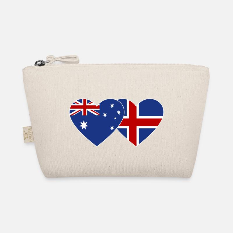 Australien Island Flagge Herz - Bio-Täschchen - Natur