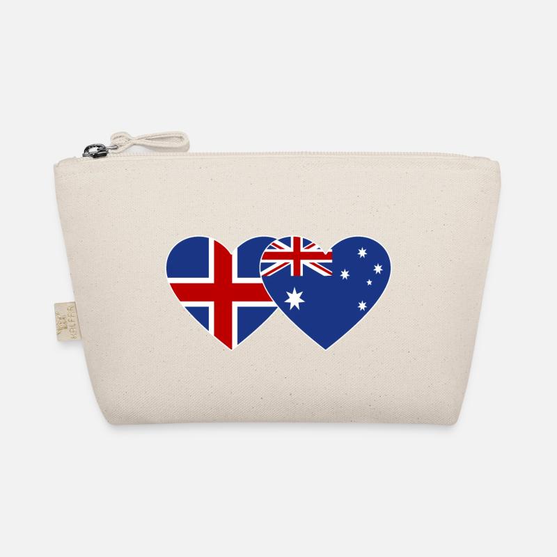 Iceland Australia Flag Heart Organic Pouch