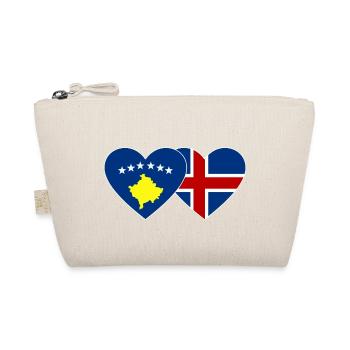 Kosovo Island Flagge Herz - Bio-Täschchen - Natur - Vorne