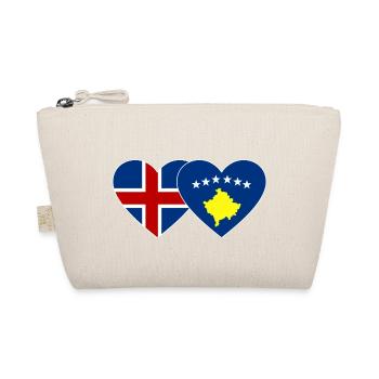 Island Kosovo Flagge Herz - Bio-Täschchen - Natur - Vorne