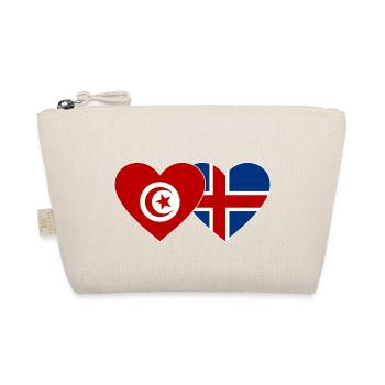 Tunesien Island Flagge Herz - Bio-Täschchen - Natur - Vorne