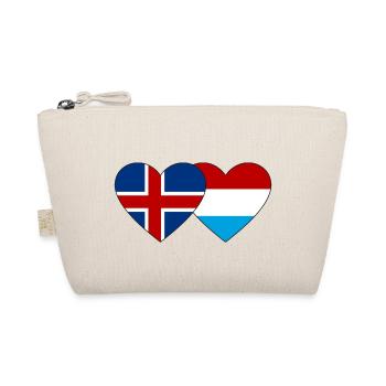 Island Luxemburg Flagge Herz - Bio-Täschchen - Natur - Vorne
