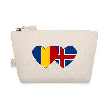 Roumanie Islande Flag Heart - Trousse biologique - nature - Devant