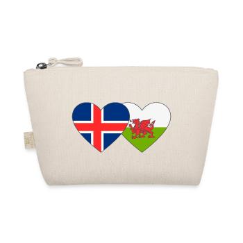 Iceland Wales Flag Heart - Organic Pouch - nature - Front