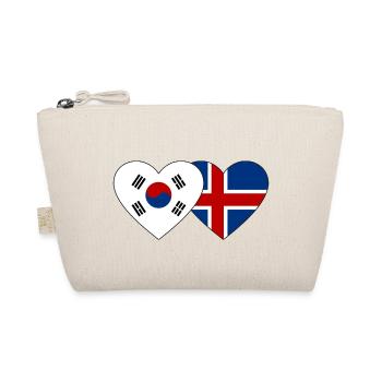 South Korea Iceland Flag Heart - Organic Pouch - nature - Front