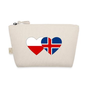 Polen Island Flagge Herz - Bio-Täschchen - Natur - Vorne