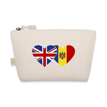 England Moldawien Flagge Herz - Bio-Täschchen - Natur - Vorne