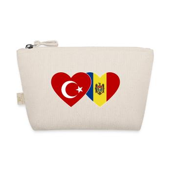 Türkei Moldawien Flagge Herz - Bio-Täschchen - Natur - Vorne